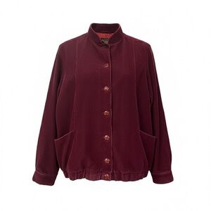 Marjorie Hamilton Vintage Burgundy Corduroy Bomber Jacket - Size 14